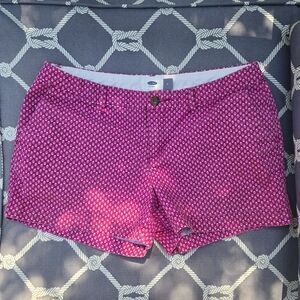 Old Navy Pink Euphoria Chino Shorts Magenta Ditsy Floral Print Women's Size 4